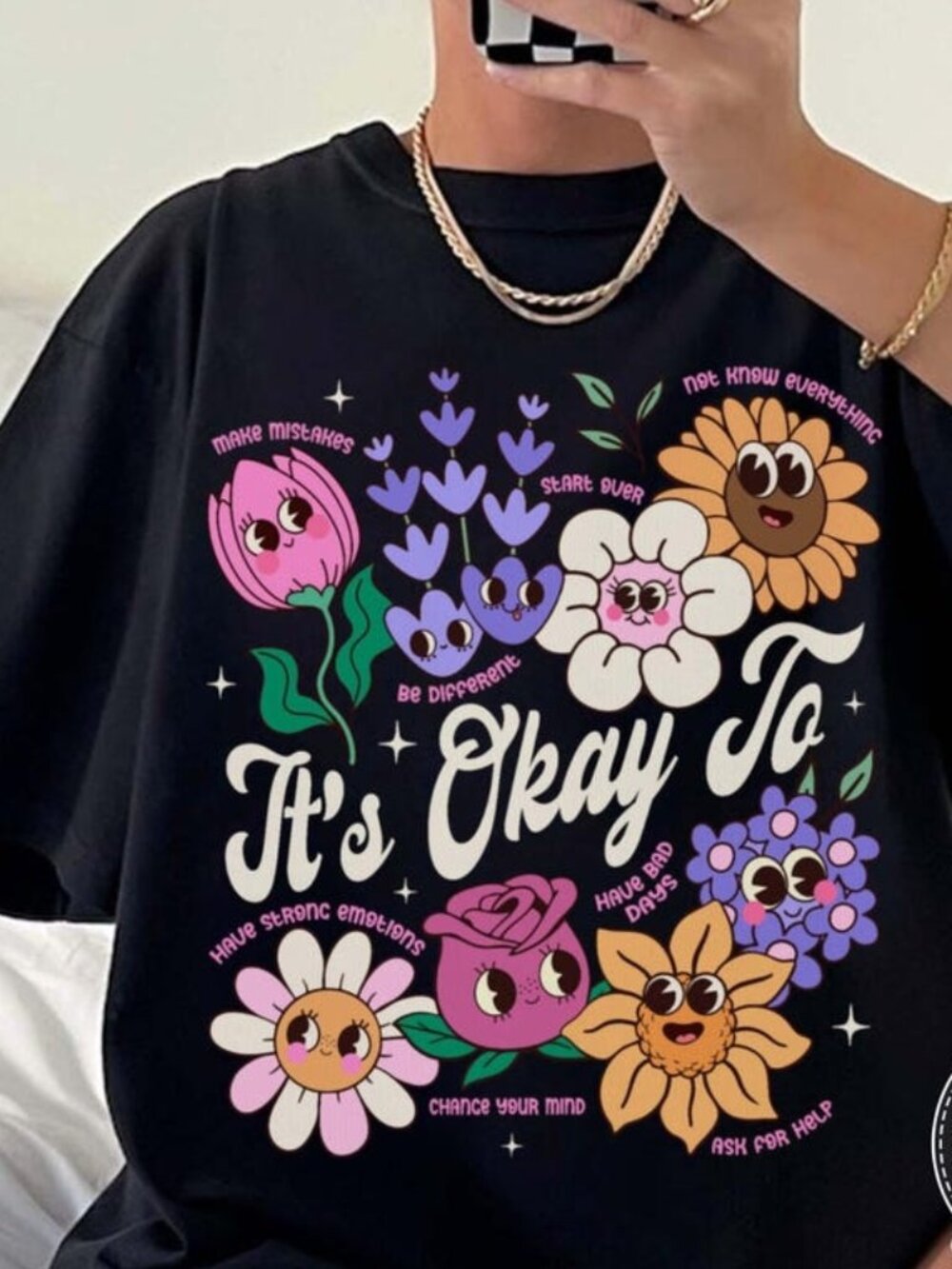 It’s Okay To Be Different T-shirt, Floral Mental Health Tee
